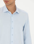 Light Blue Slim Fit Long Sleeve Shirt