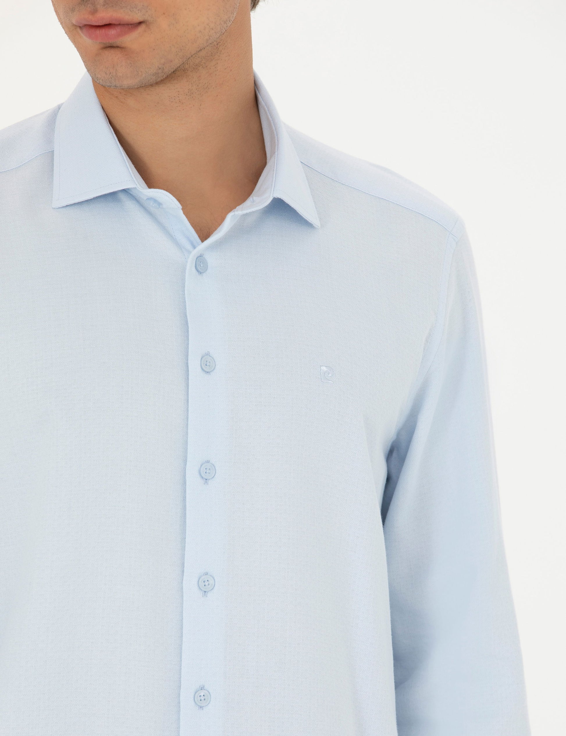 Light Blue Slim Fit Long Sleeve Shirt