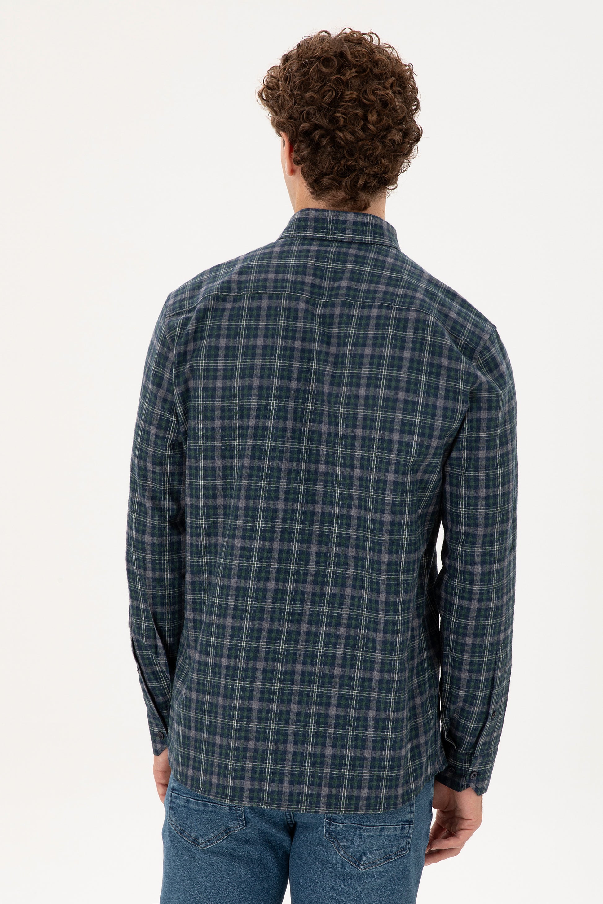 Men's Dark Green Long Sleeve Shirt