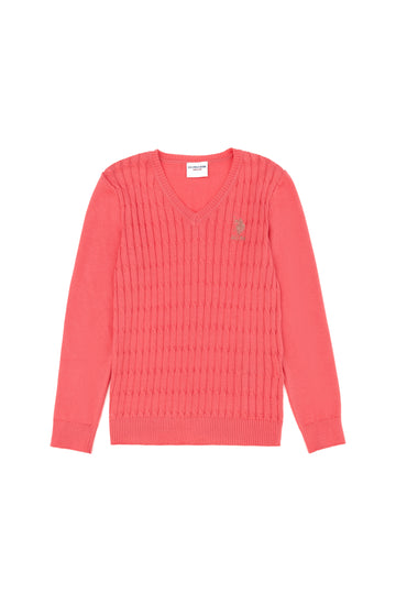 Girls' Pink Basic Sweater