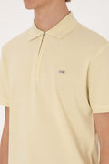 Men's Regular Fit Zipper Open Khaki T-Shirt