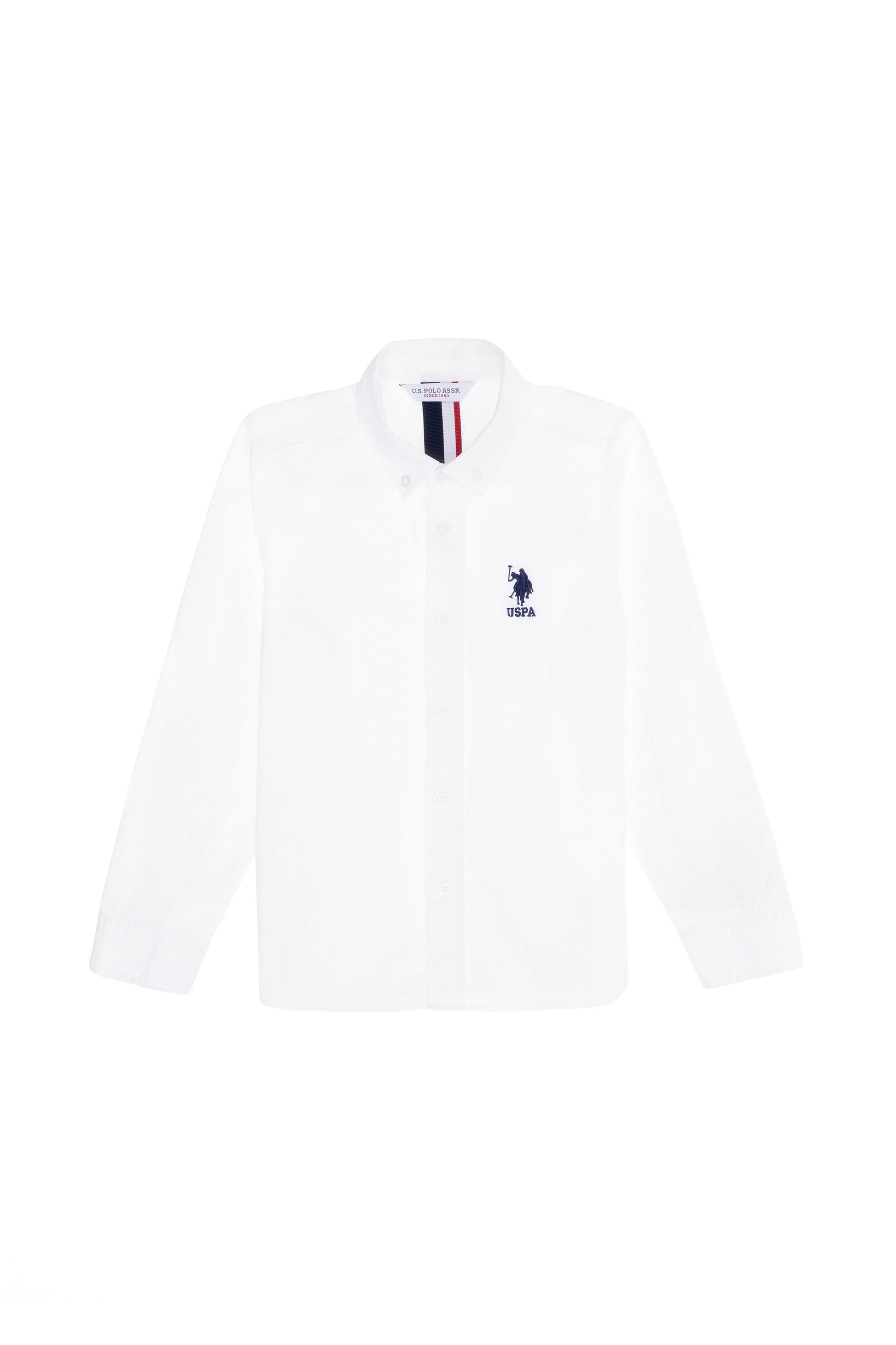 Boy's White Long Sleeve Shirt