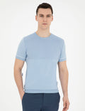 Blue Slim Fit Crew Neck Sweater T-Shirt