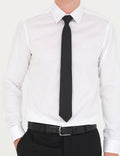 White Slim Fit Long Sleeve Basic Shirt
