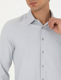 Grey Slim Fit Long Sleeve Shirt