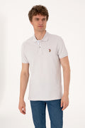 Men's Slim Fit Polo Neck Light Gray Basic T-Shirt