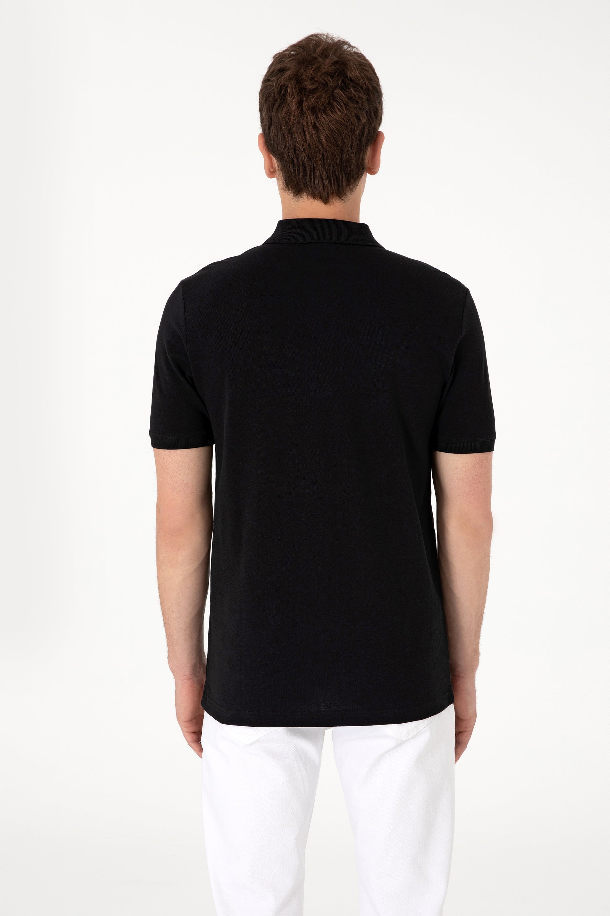 Men's Regular Fit Zipper Black T-Shirt