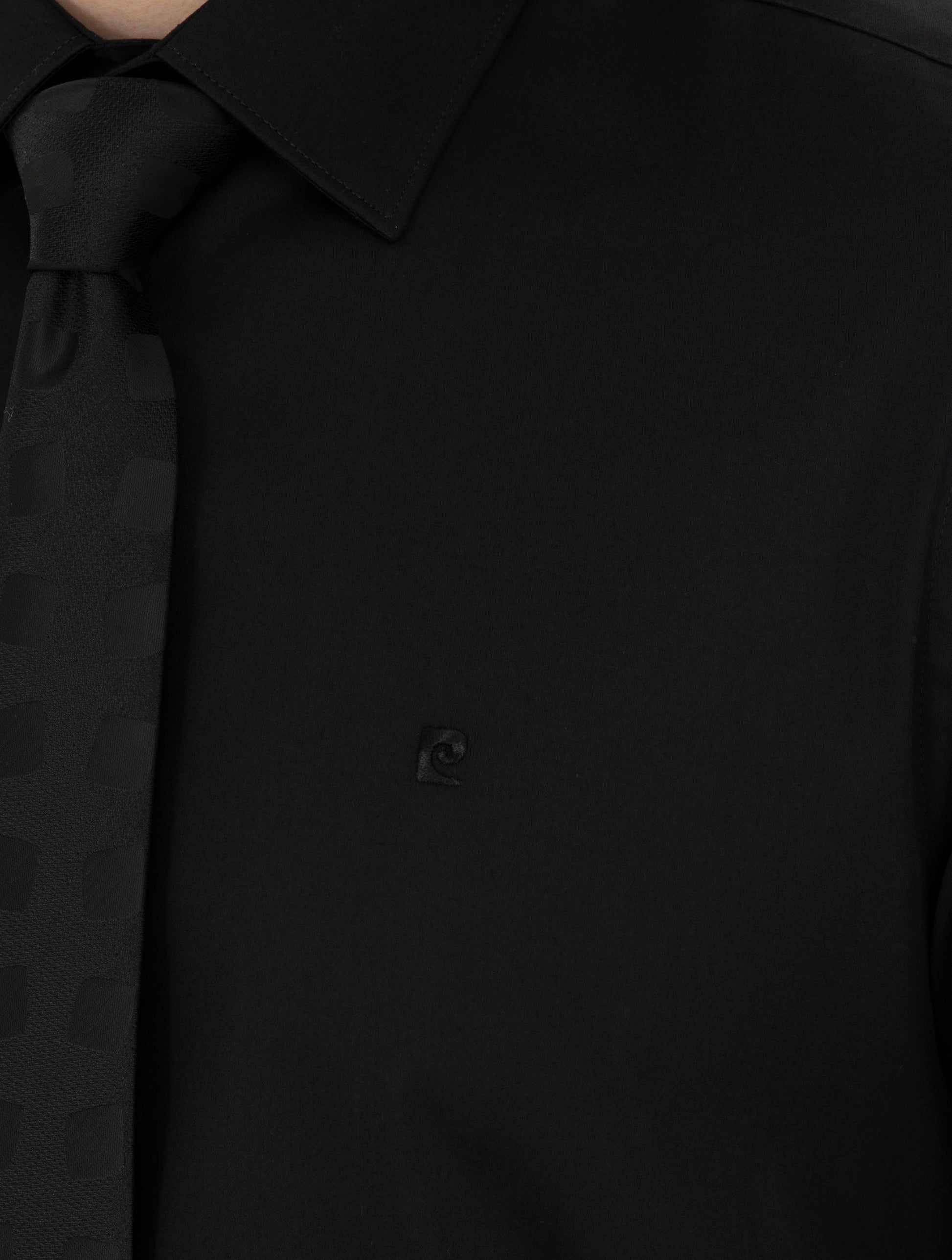 Black Slim Fit Long Sleeve Basic Shirt