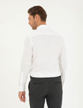 White Slim Fit Long Sleeve Shirt