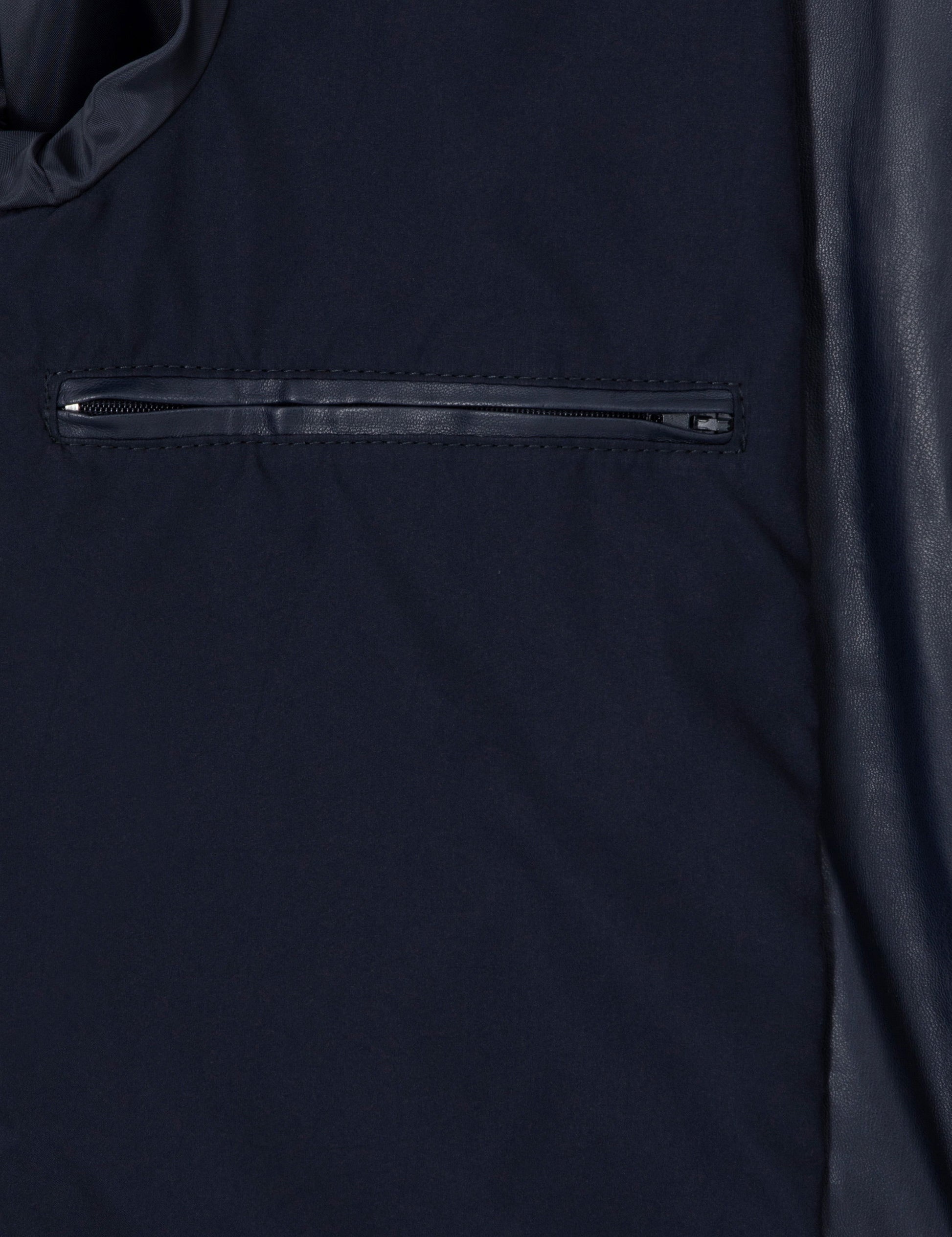 Navy Blue Leather Jacket