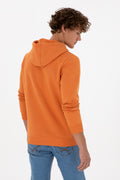 Erkek Regular Fit Kapüşonlu Bakır Basic Sweatshirt