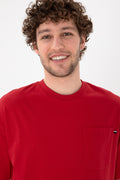Men's Comfort Fit Crew Neck Red T-Shirt