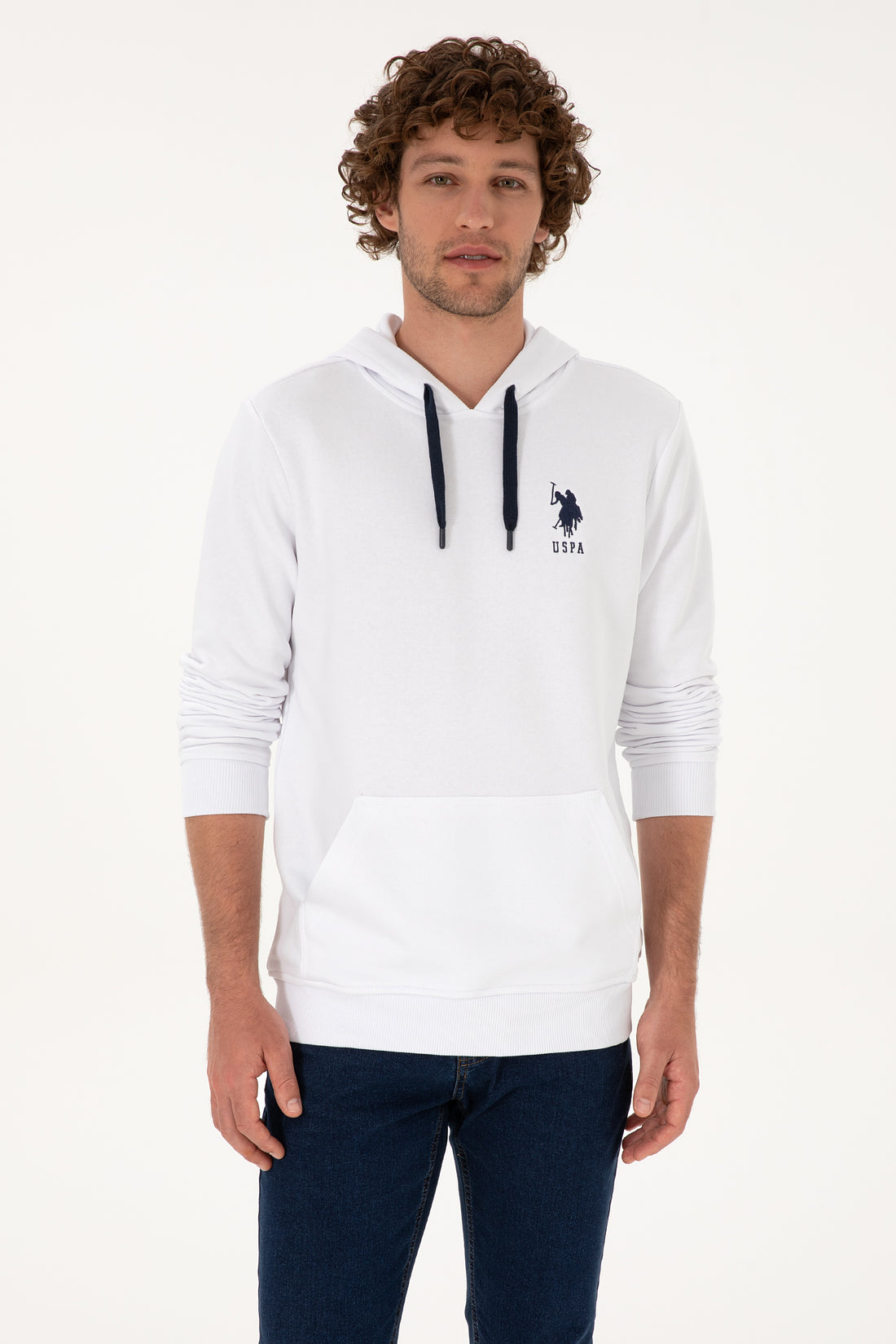 Men's White Basic Sweatshirt