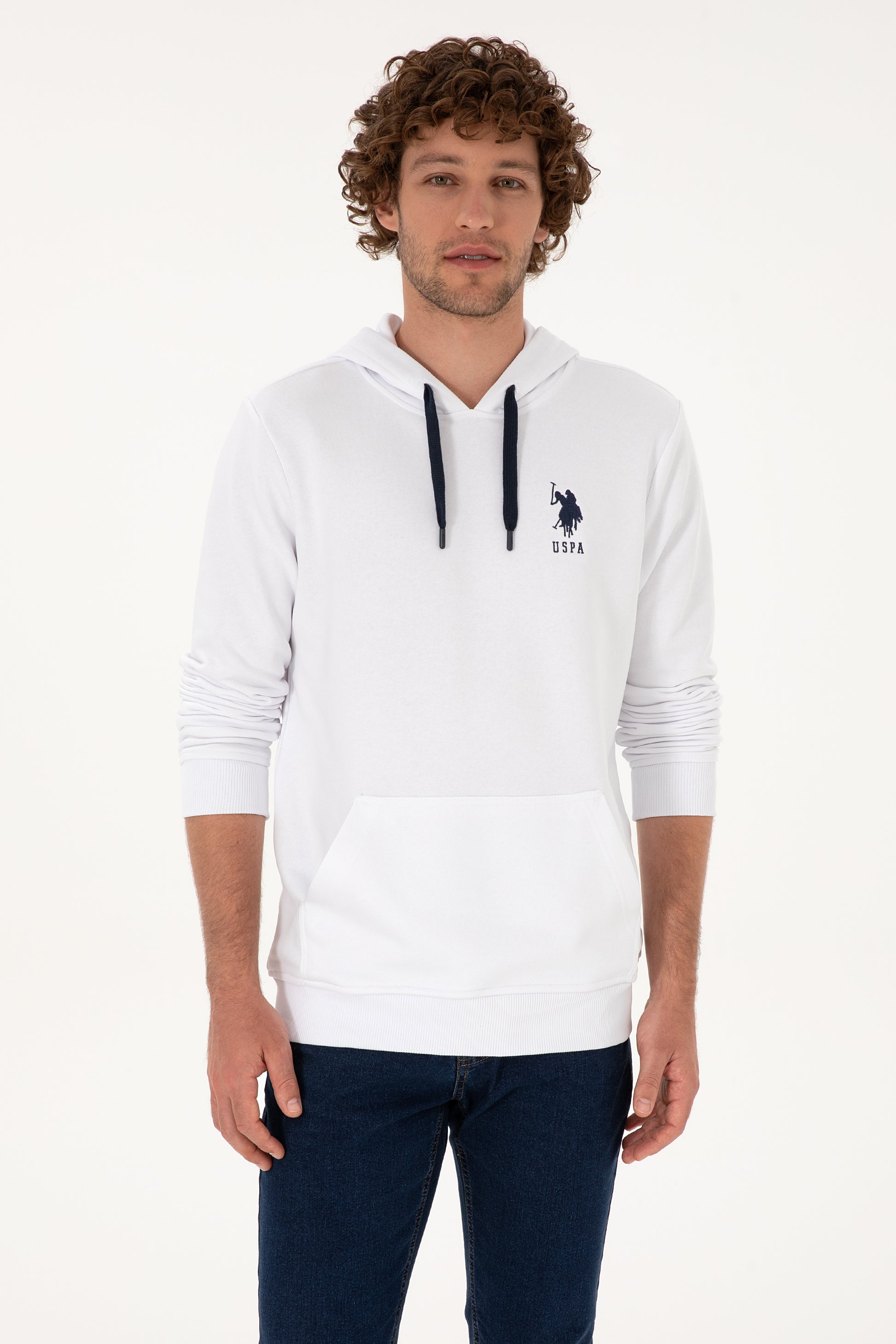 Men's White Basic Sweatshirt