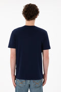 Men's Regular Fit V-Neck Navy Basic T-Shirt