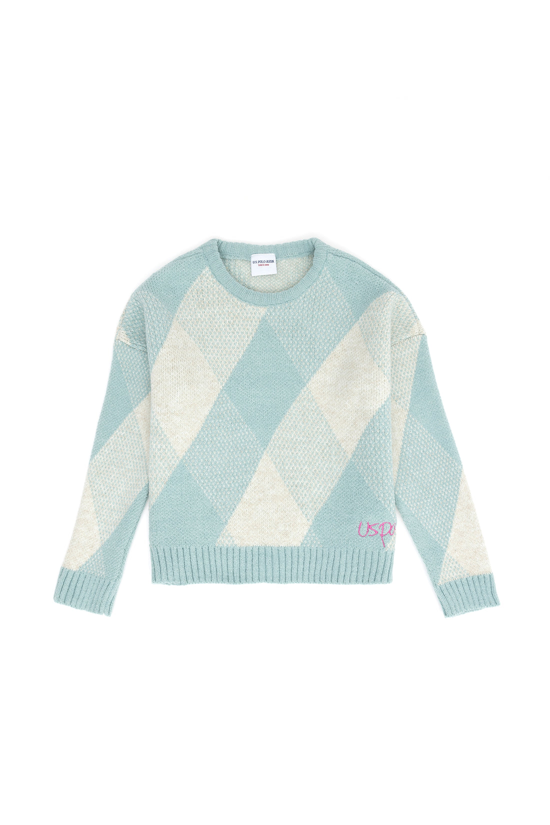 Girls' Mint Crew Neck Sweater