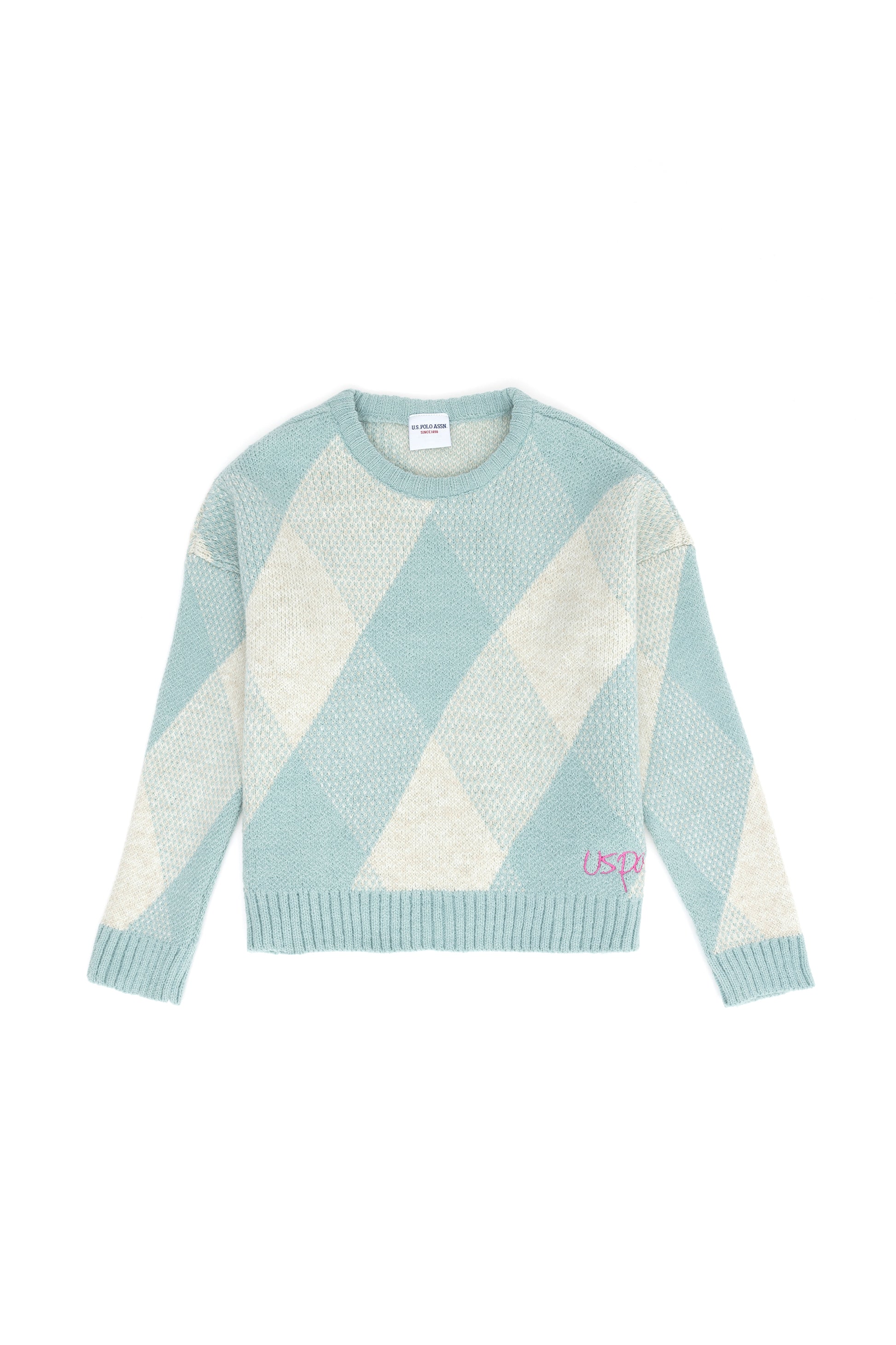 Girls' Mint Crew Neck Sweater
