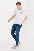 Men's White Basic Polo Neck T-Shirt