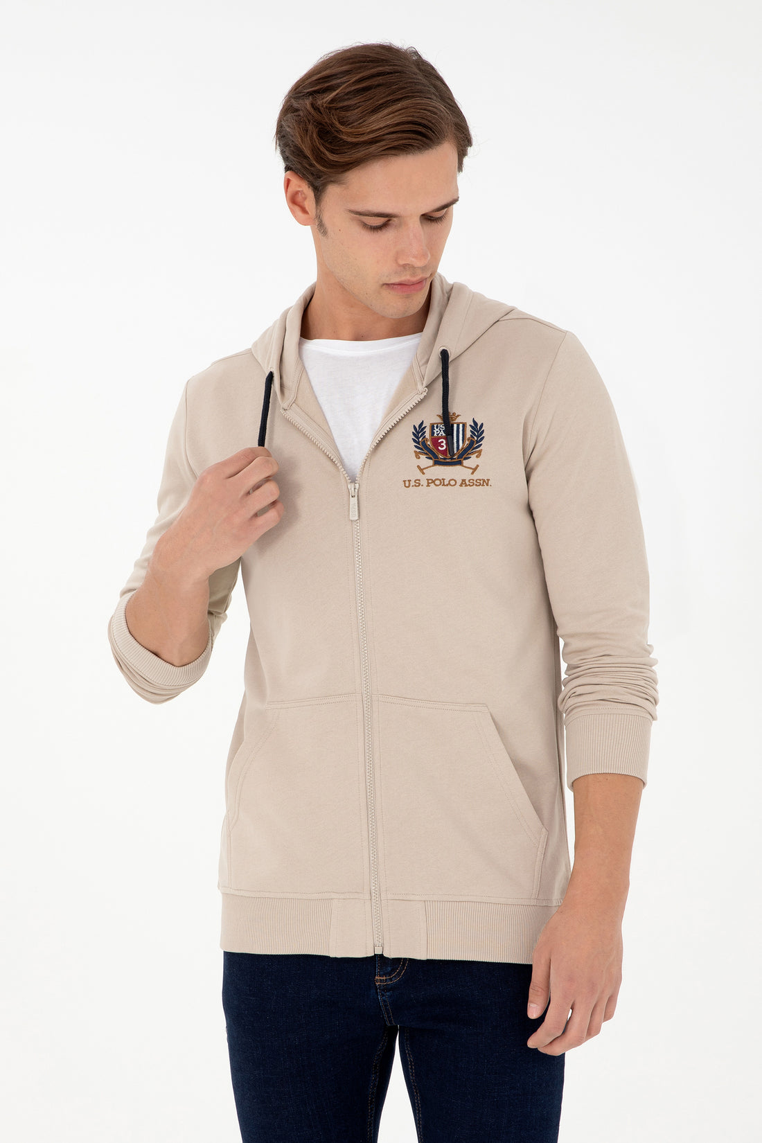 Men's Stone Knitted Cardigan
