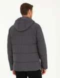 Grey Hooded Inflatable Coat