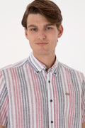 Men's Red Short Sleeve Shirt