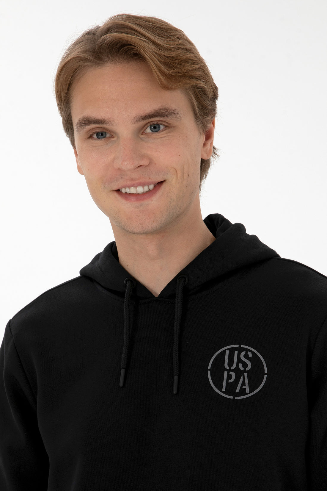 Erkek Regular Fit Kapişonlu Siyah Sweatshirt