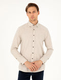 Beige Regular Fit Long Sleeve Shirt