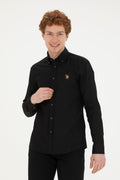 Men's Black Long Sleeve Basic Shirt