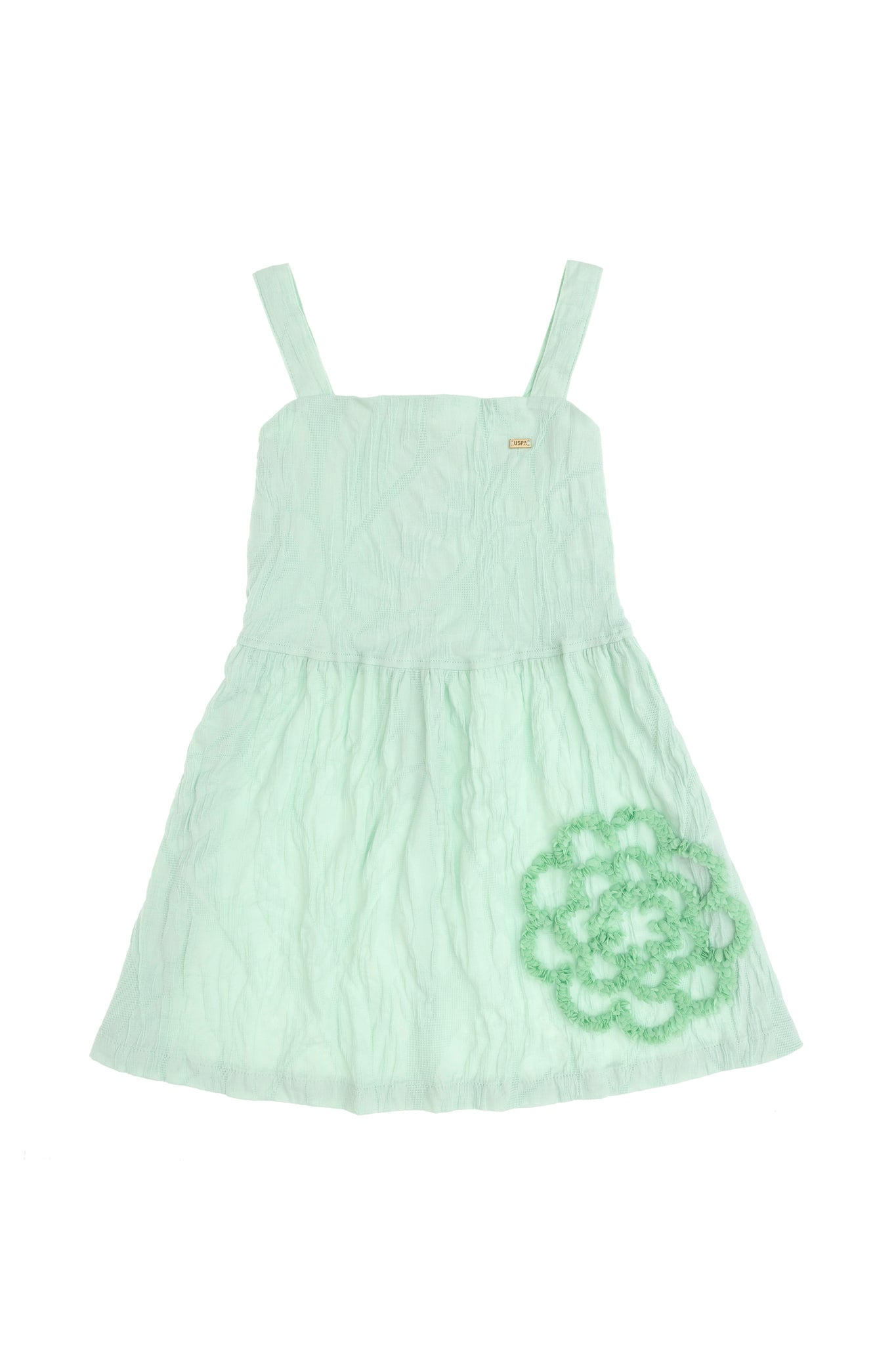 Girls' Water Green Woven Dress