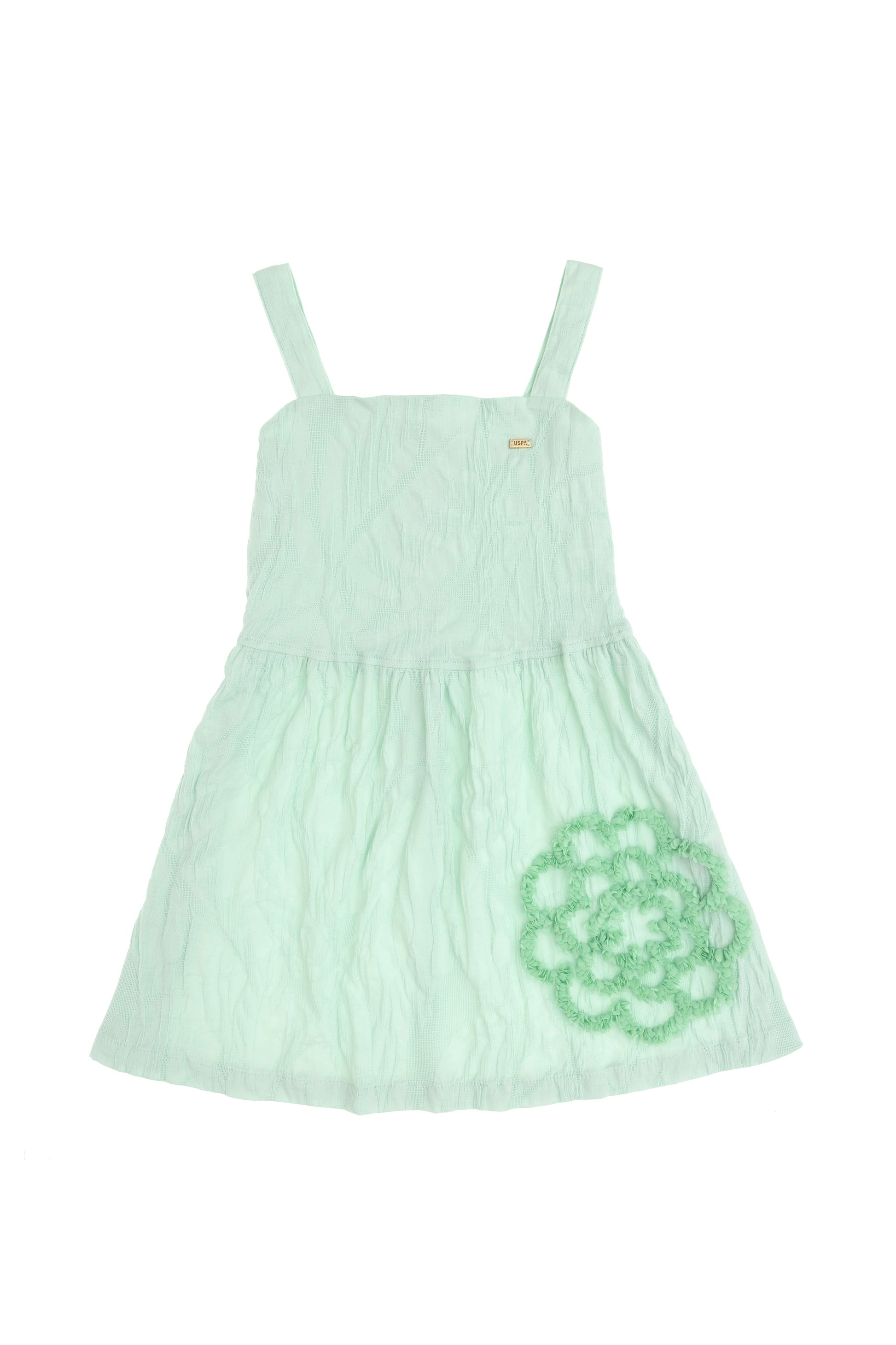 Girls' Water Green Woven Dress