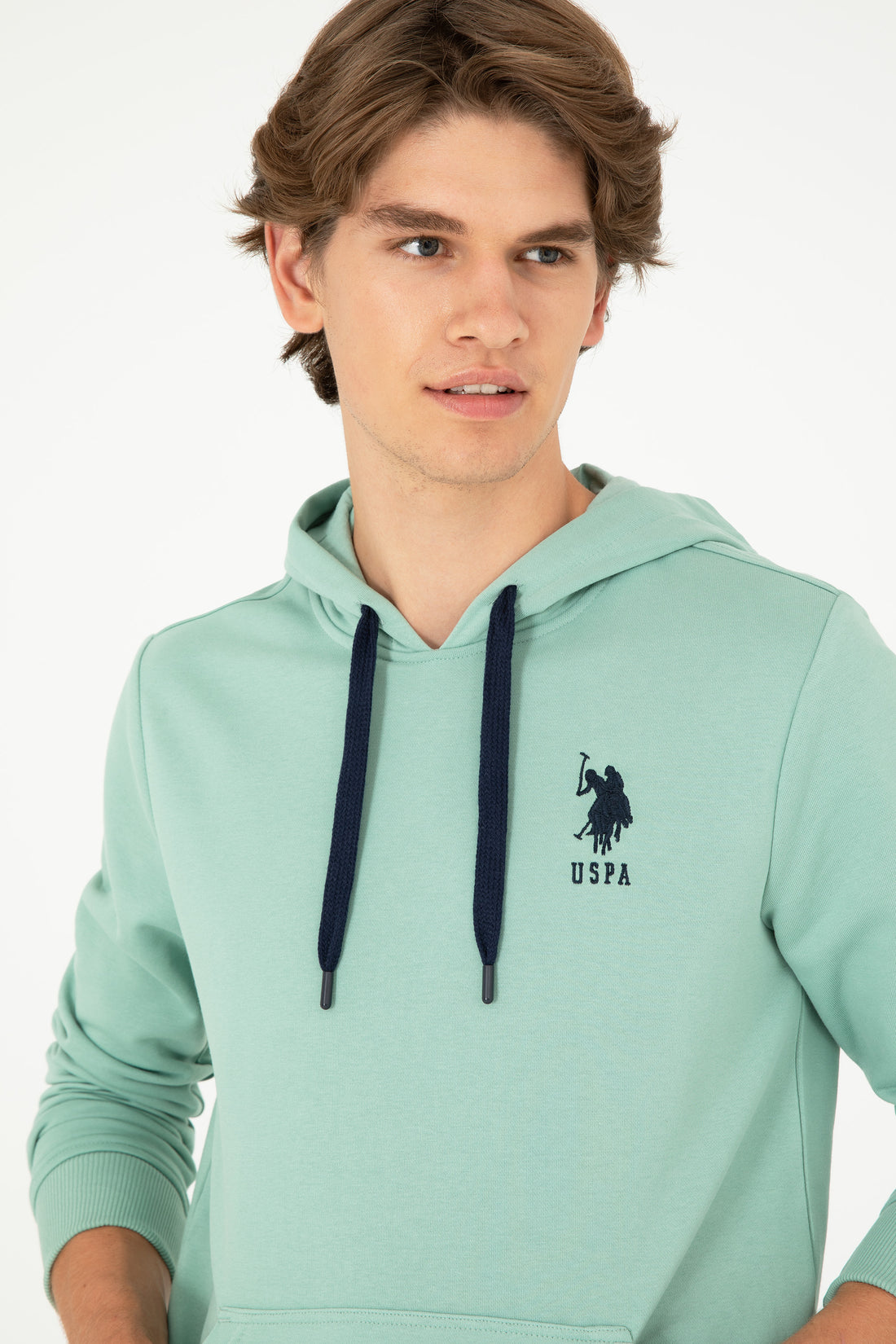 Men's Water Green Basic Sweatshirt