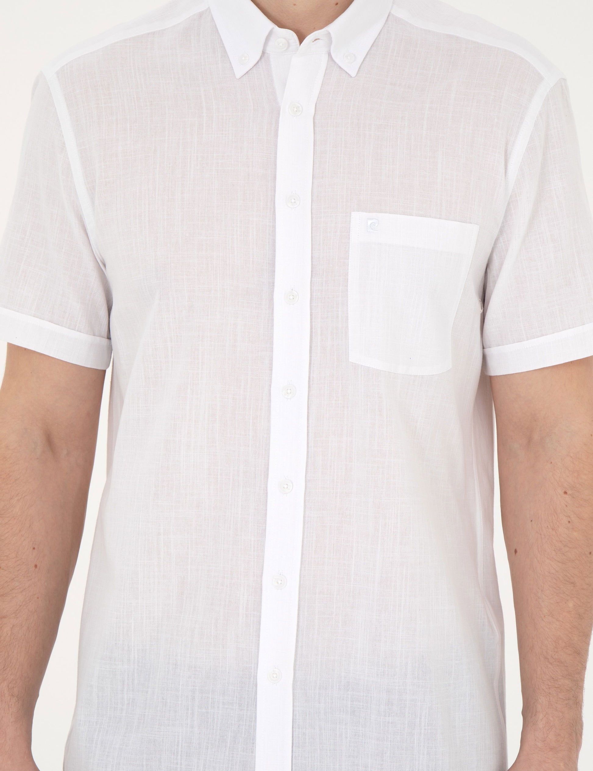 White Regular Fit Short Sleeve Shirt