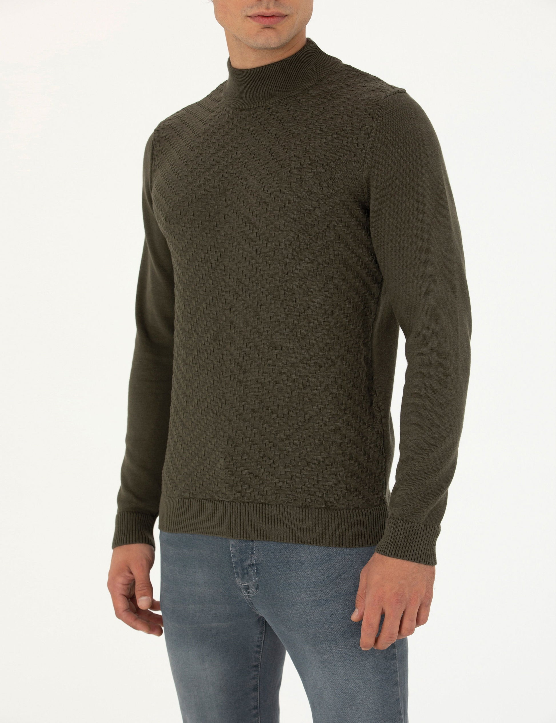 Dark Khaki Slim Fit Sweater