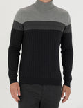 Anthracite Melange Slim Fit Turtleneck Sweater