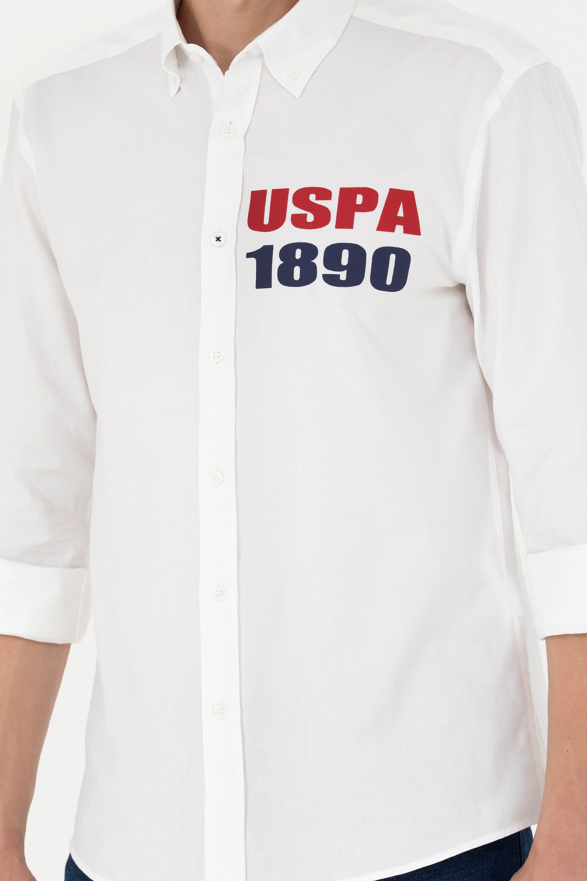 Men's White Long Sleeve Shirt