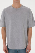 Men's Long Fit Crew Neck Grey Melange Basic T-Shirt