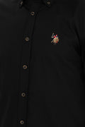 Men's Black Long Sleeve Basic Shirt