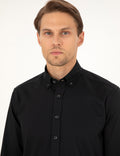 Black Regular Fit Long Sleeve Shirt