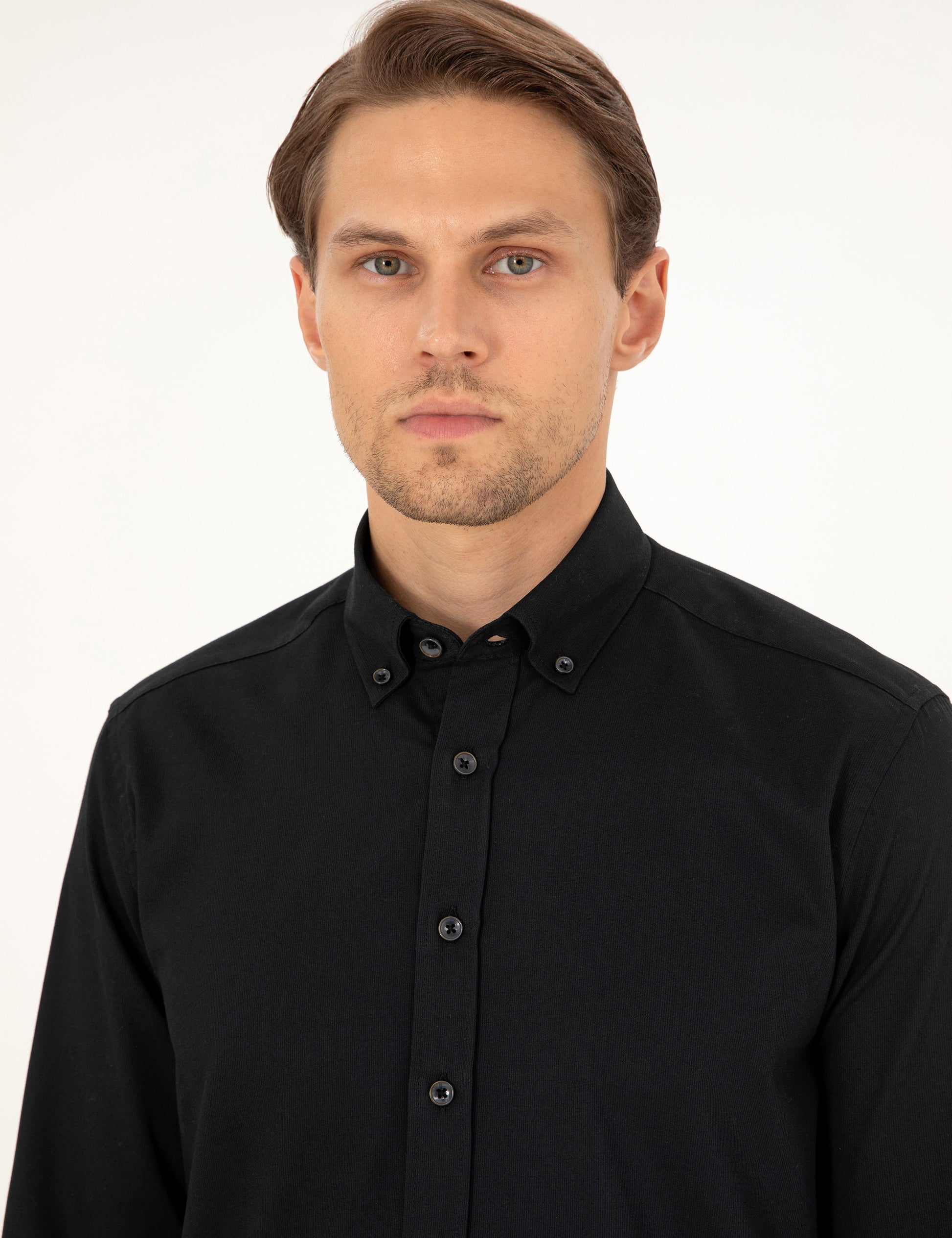 Black Regular Fit Long Sleeve Shirt