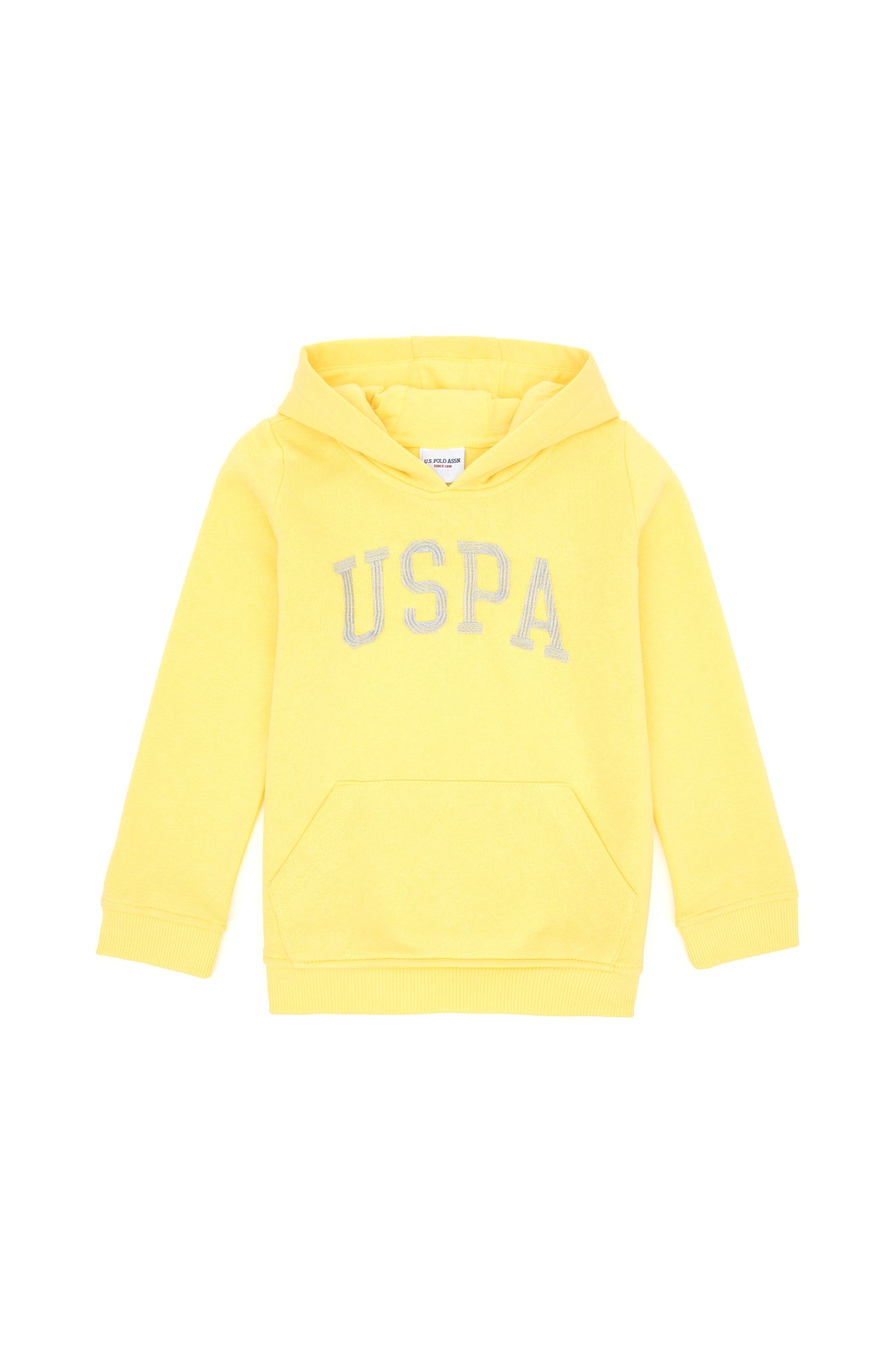 Girls' Yellow Basic Hooded Sweatshirt