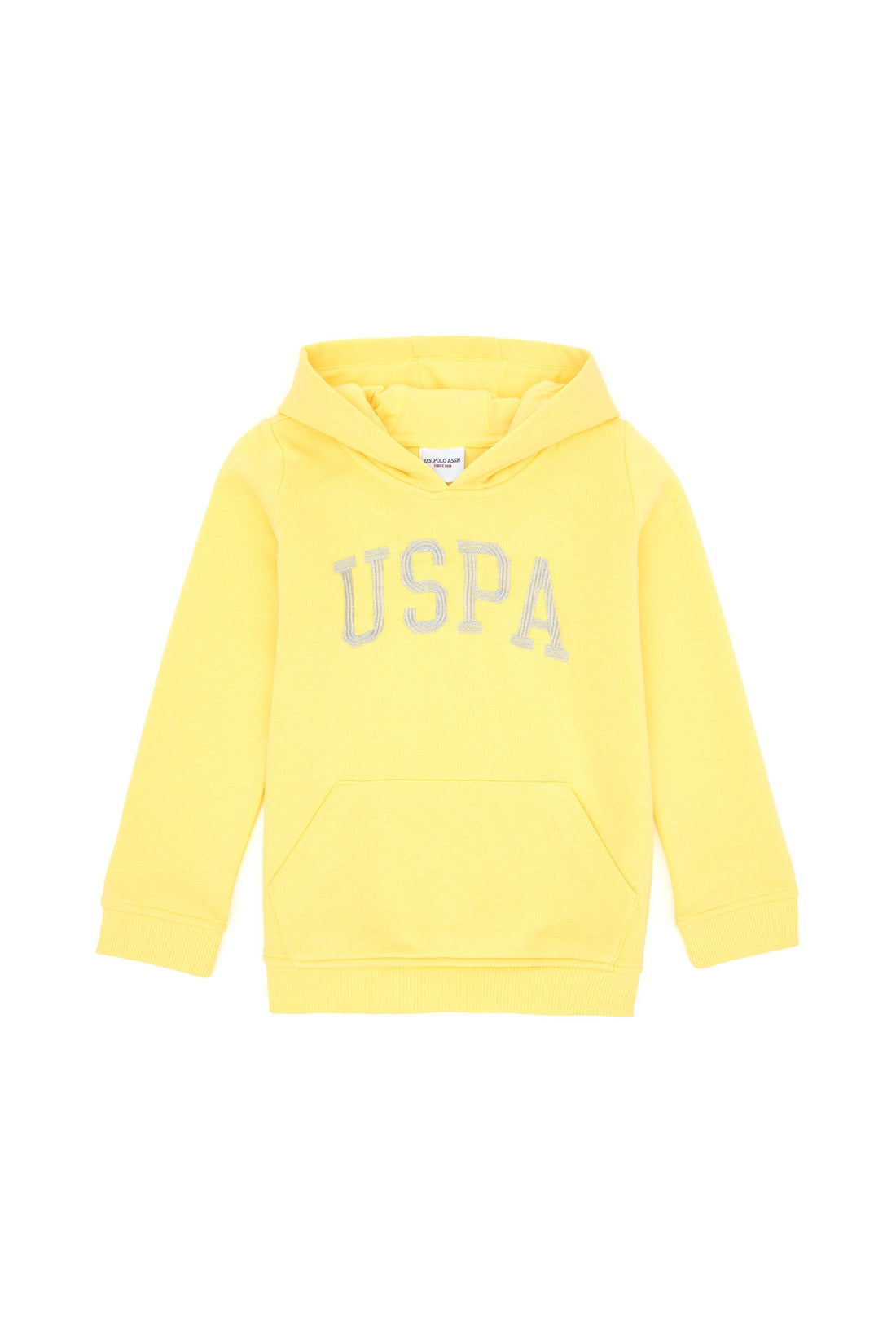 Girls' Yellow Basic Hooded Sweatshirt