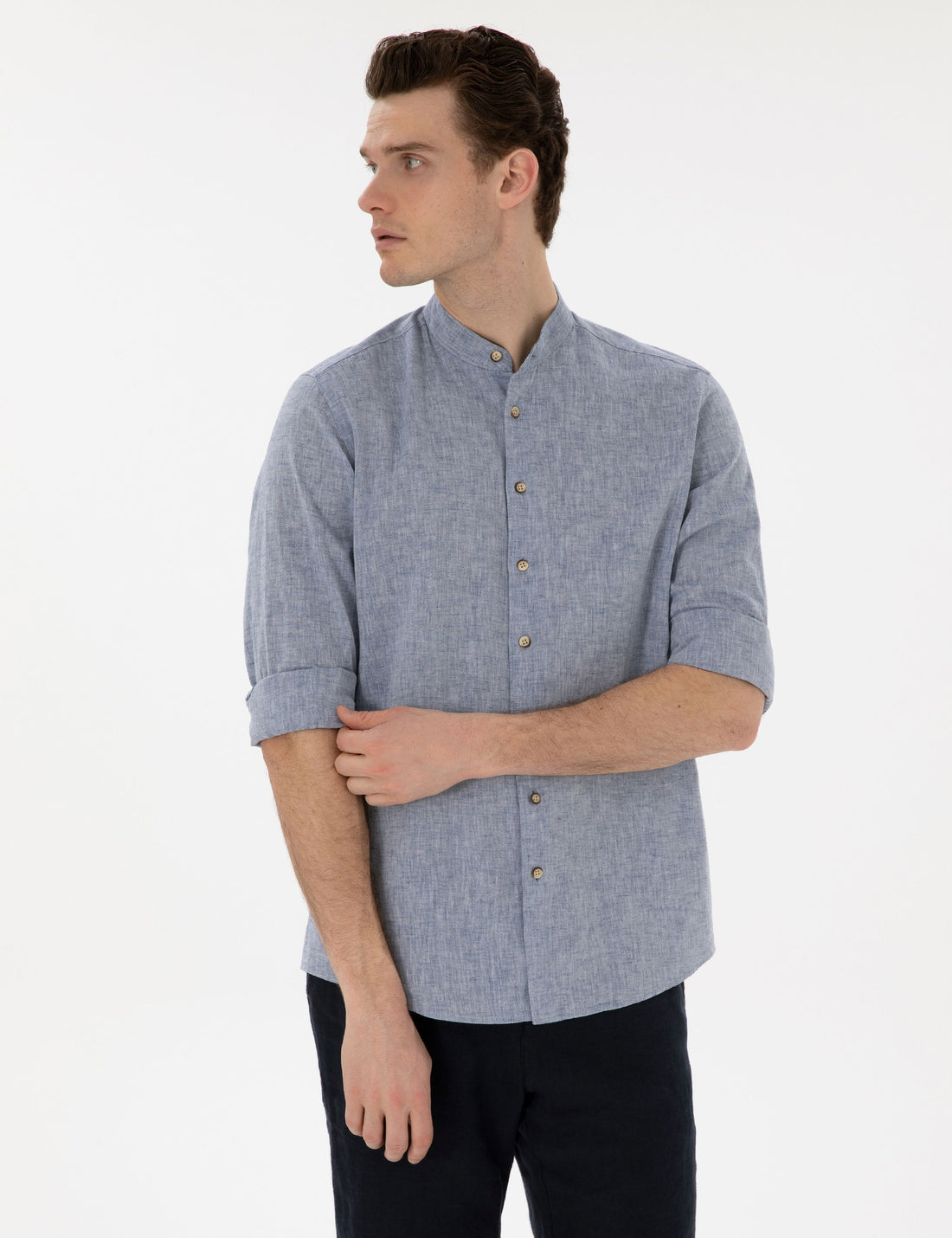 Navy Blue Regular Fit Long Sleeve Shirt