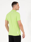 Green Slim Fit Zipper Polo Neck T-Shirt