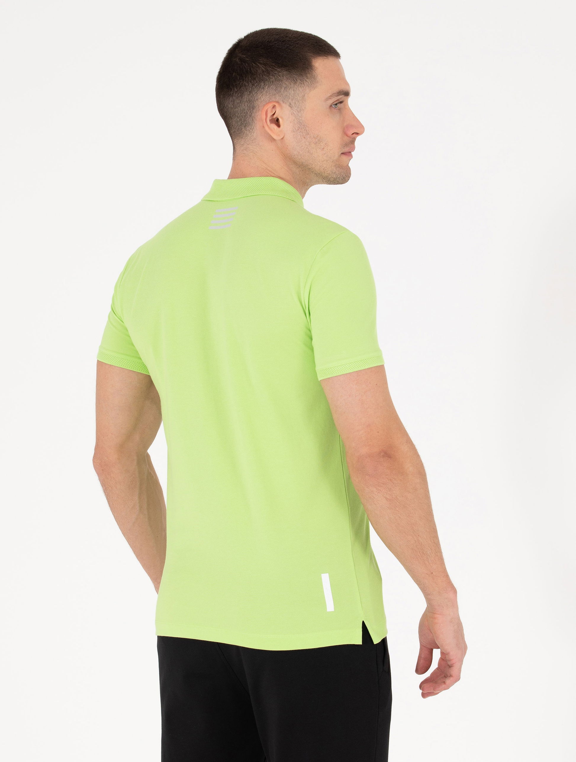 Green Slim Fit Zipper Polo Neck T-Shirt