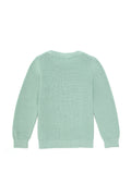 Girls' Water Green Crew Neck Basic Sweater