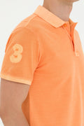 Men's Orange Basic Polo Neck T-Shirt