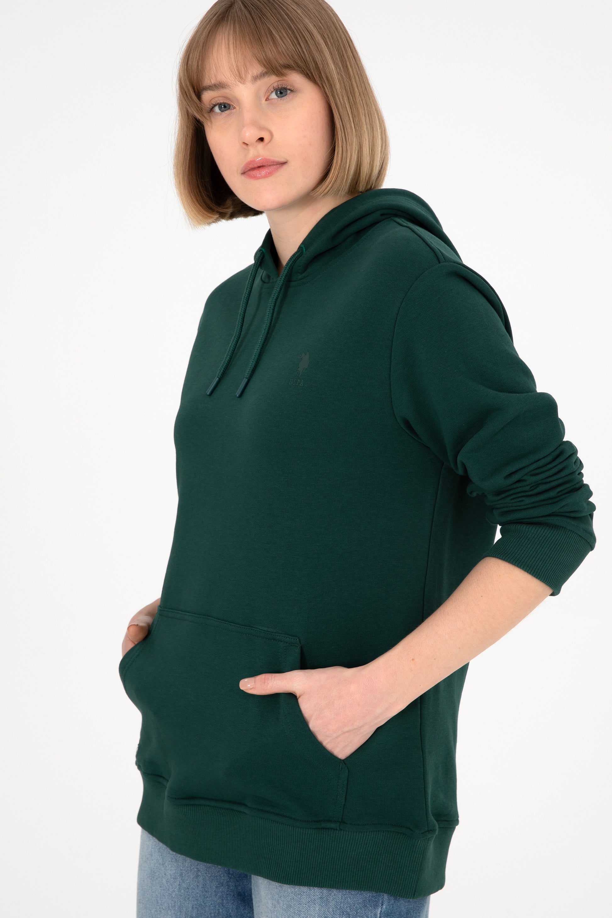 Men's Dark Green Basic Sweatshirt