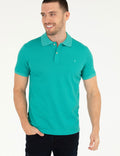 Green Slim Fit Polo Neck Mercerized T-Shirt