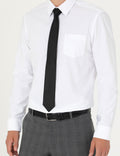 White Regular Fit Long Sleeve Basic Shirt
