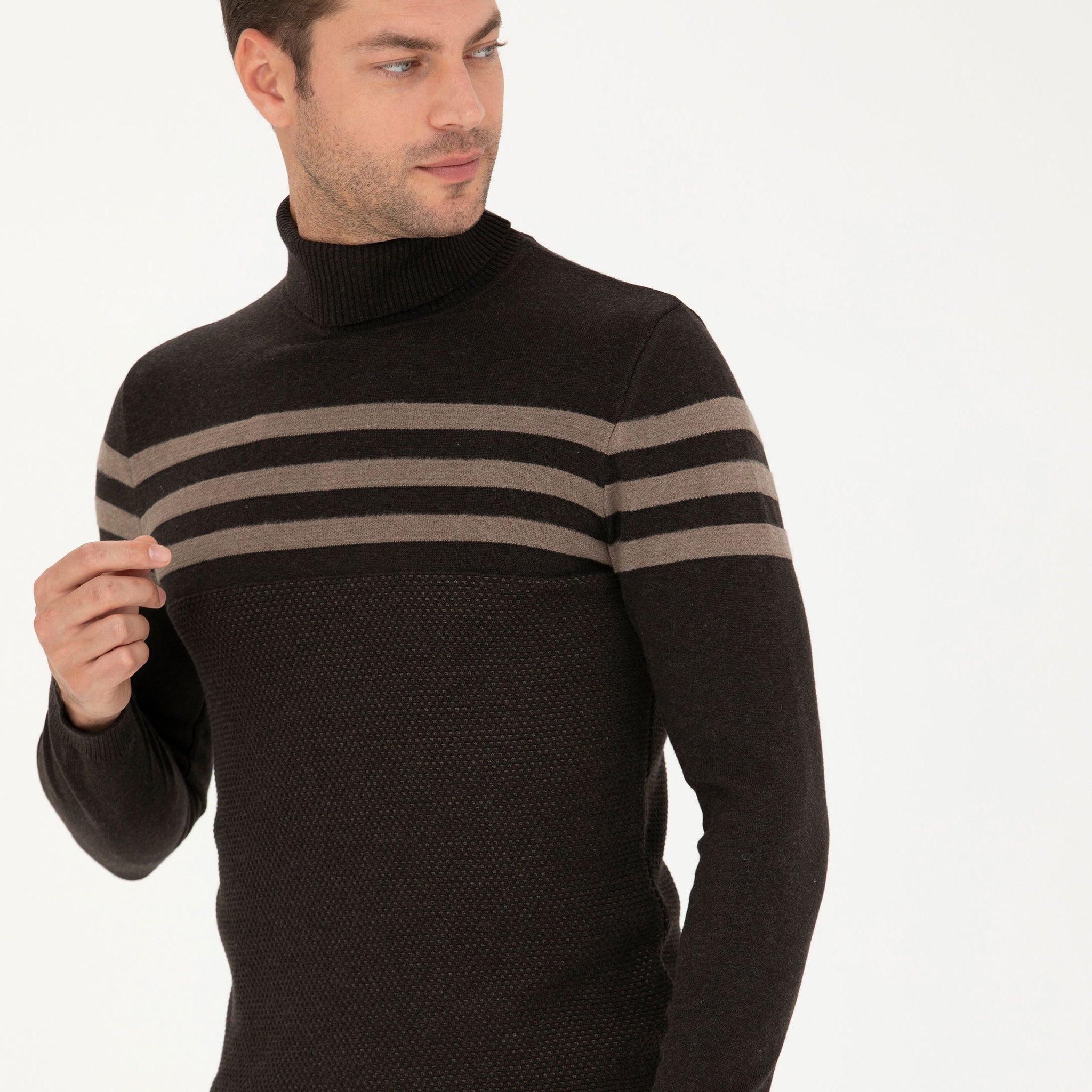 Brown Slim Fit Sweater